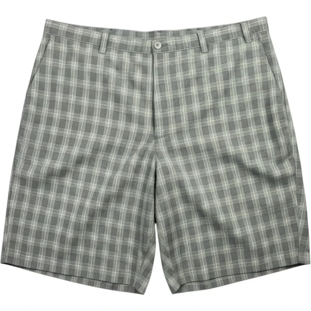Callaway Golf Shorts Mens 52 Gray Plaid Flat Front Performance Pockets